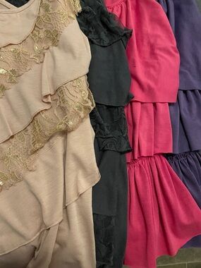 Lot of 4 Tiered Ruffle Tank Tops - Assorted brands